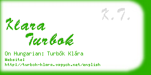 klara turbok business card